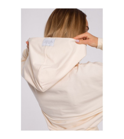 M592 Hooded and Drawstring Sweatshirt - cream