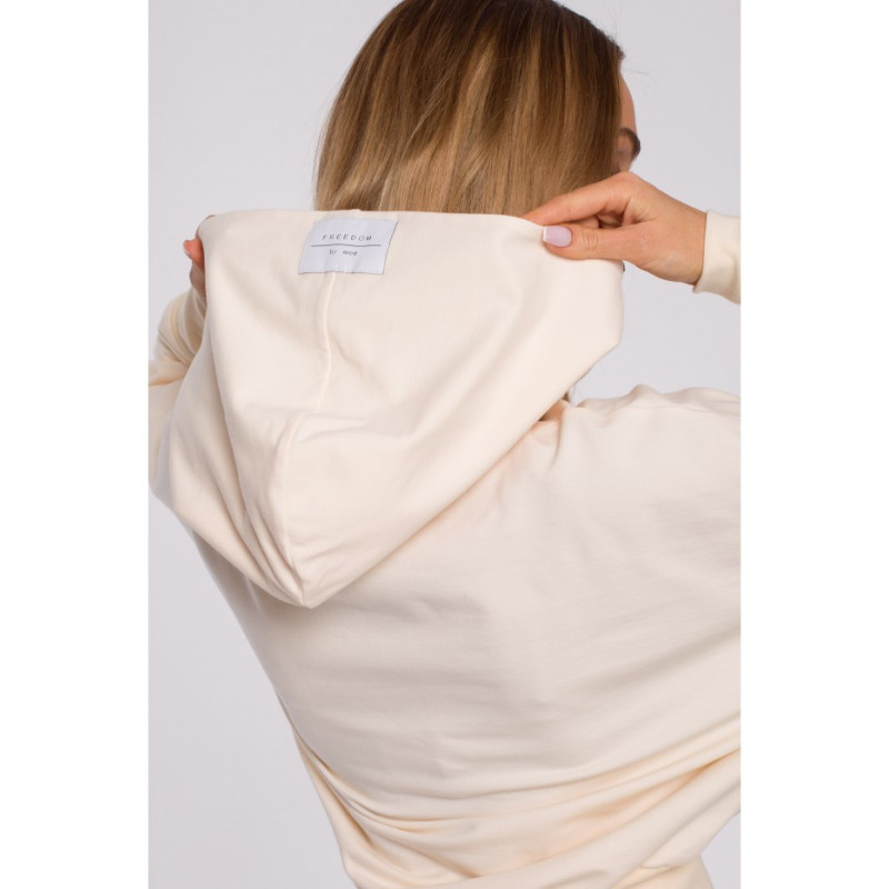 M592 Hooded and Drawstring Sweatshirt - cream