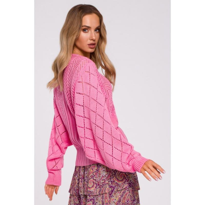 M595 Sweater With Bat Sleeves - Pink