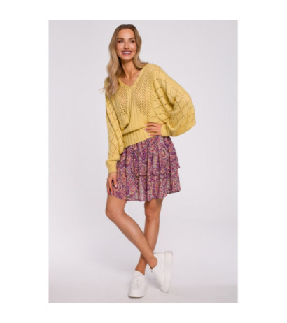 M595 Sweater with Bat Sleeves - Yellow