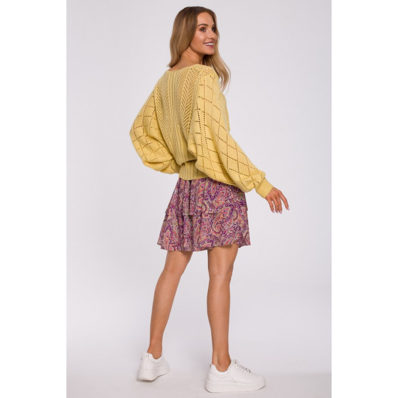 M595 Sweater with Bat Sleeves - Yellow