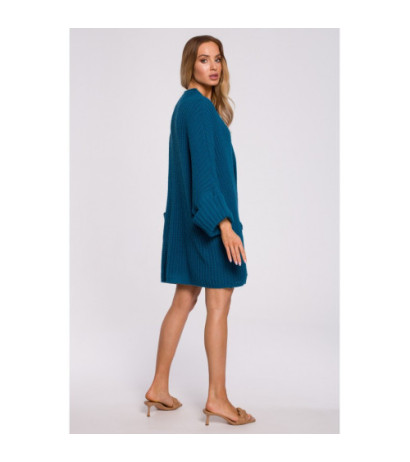 M597 Cardigan with Turn-up Sleeves - Marine