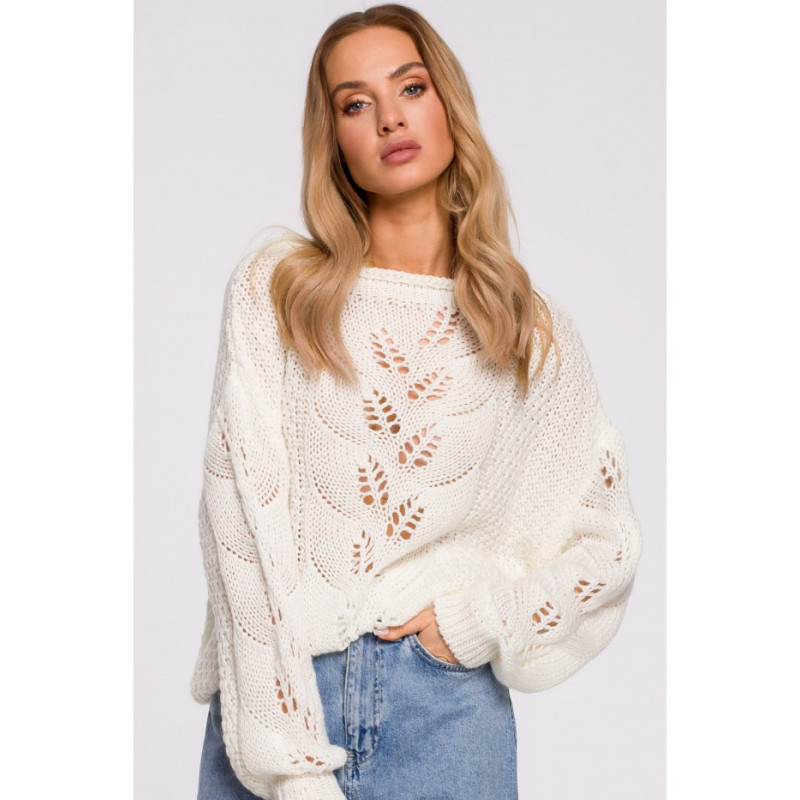 M600 Sweater With Openwork Pattern - ecru