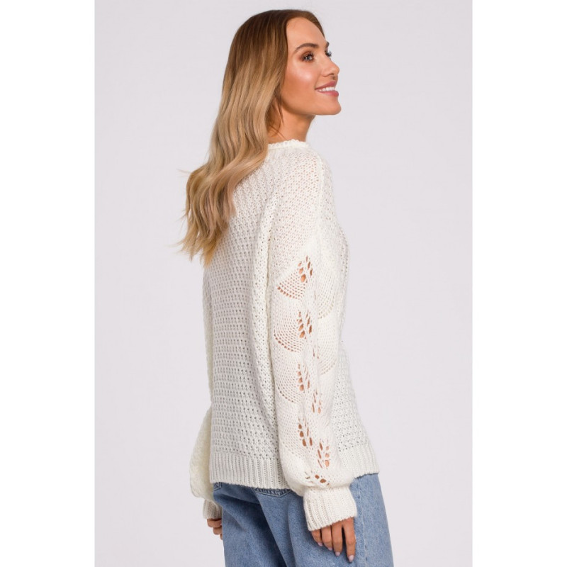 M600 Sweater With Openwork Pattern - ecru