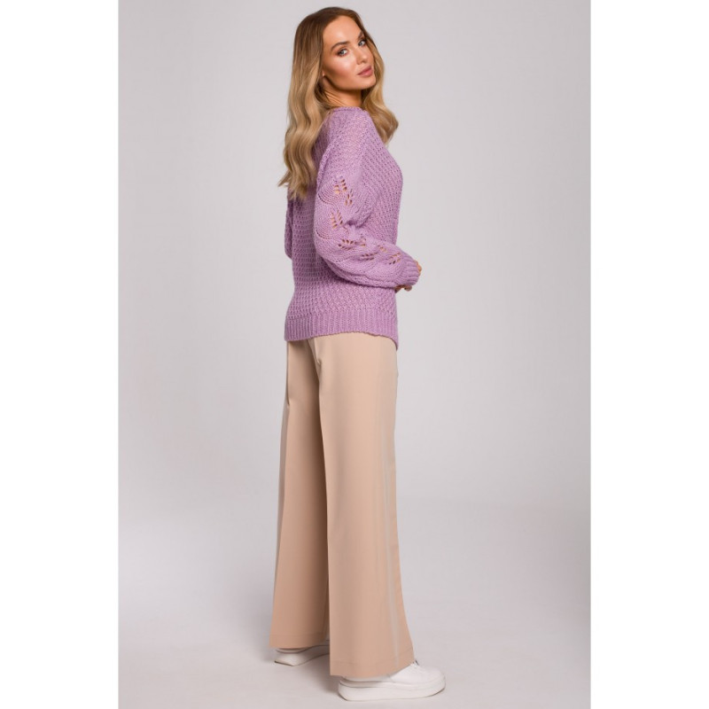 M600 Sweater With Openwork Pattern - lilac