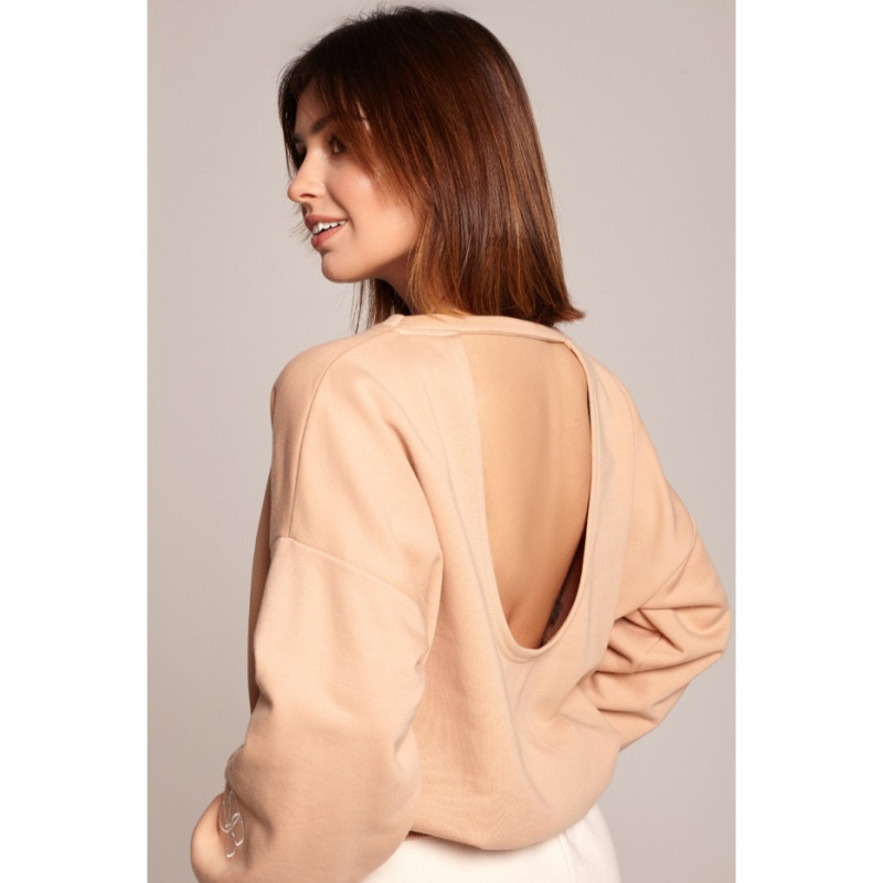 B185 Sweatshirt with back neckline - beige