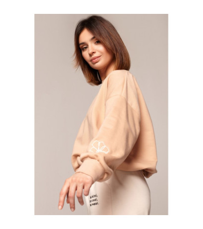 B185 Sweatshirt with back neckline - beige