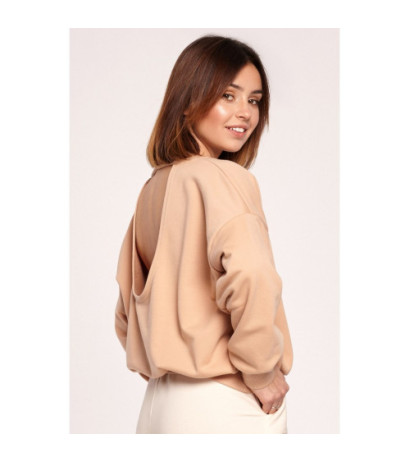 B185 Sweatshirt with back neckline - beige