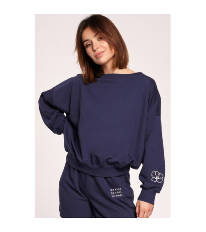 B185 Sweatshirt with back neckline - blue