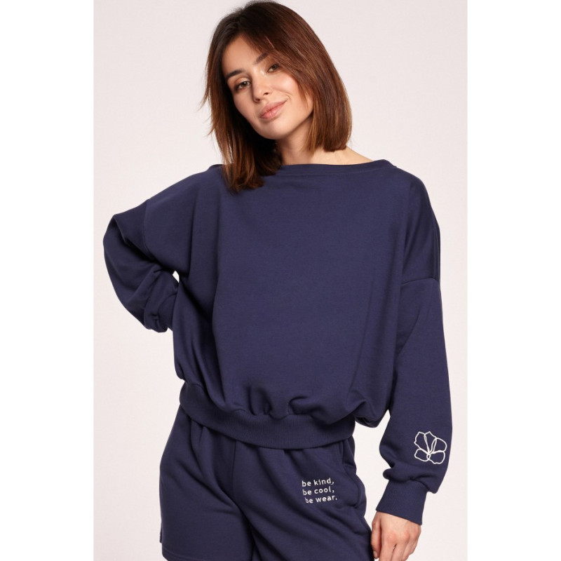 B185 Sweatshirt with back neckline - blue