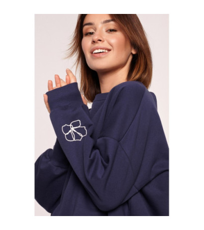 B185 Sweatshirt with back neckline - blue