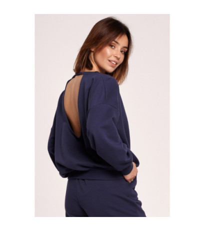 B185 Sweatshirt with back neckline - blue