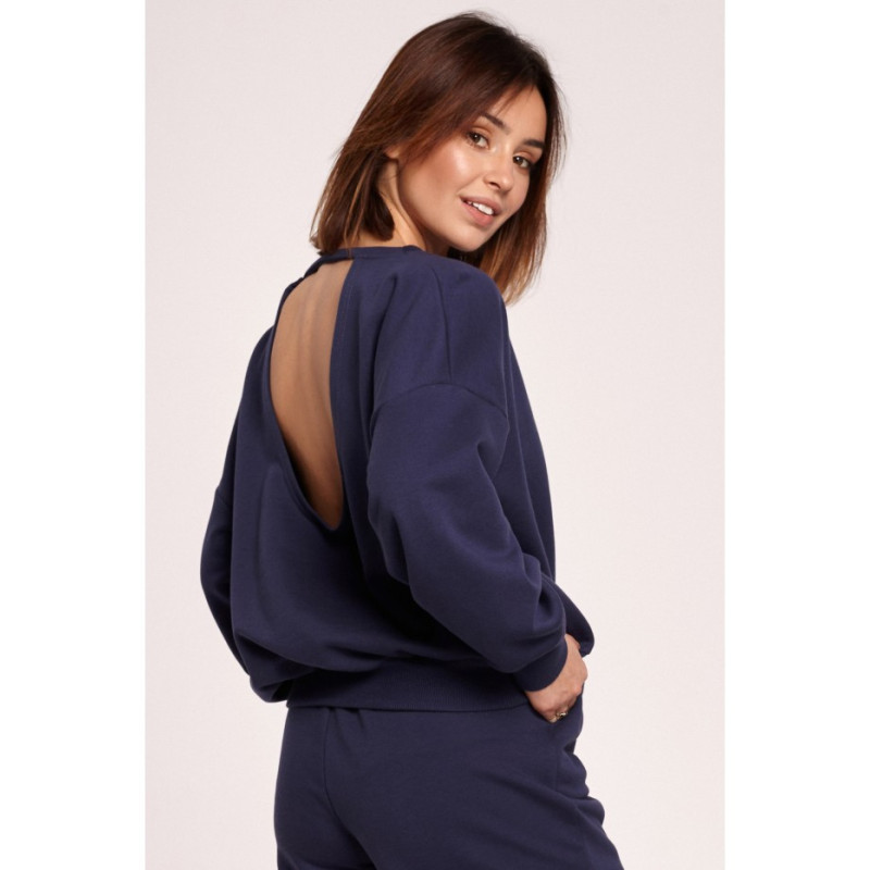 B185 Sweatshirt with back neckline - blue