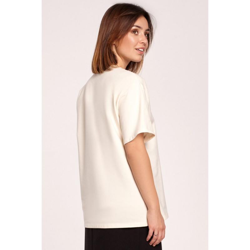 B187 Printed T-shirt - cream