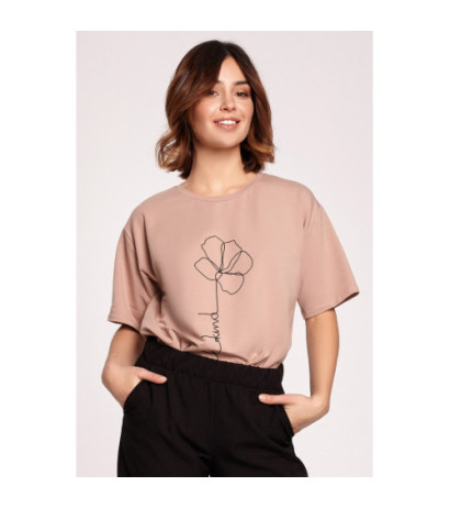 B187 Printed T-shirt - mocha