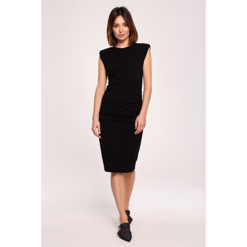 B193 Dress with pleats - black