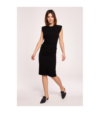 B193 Dress with pleats - black