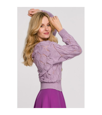 K104 Short button-down cardigan - lilac