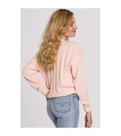 K105 Overlap short sweater - peach