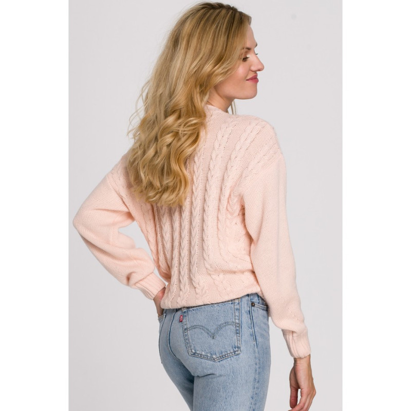 K105 Overlap short sweater - peach