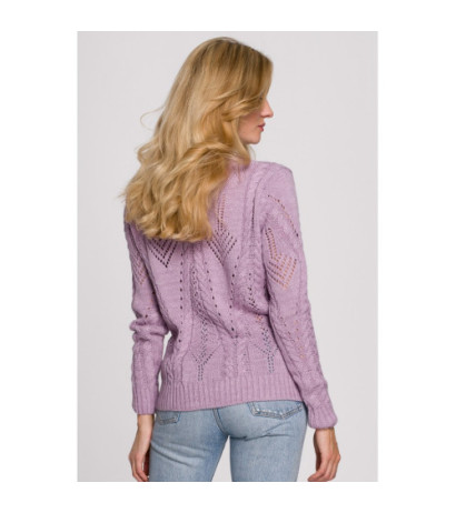 K106 Openwork short sweater - lilac