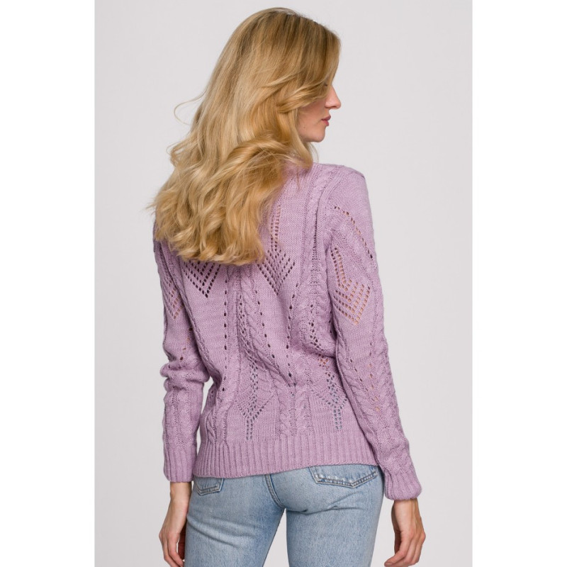 K106 Openwork short sweater - lilac