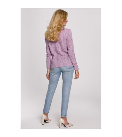 K106 Openwork short sweater - lilac