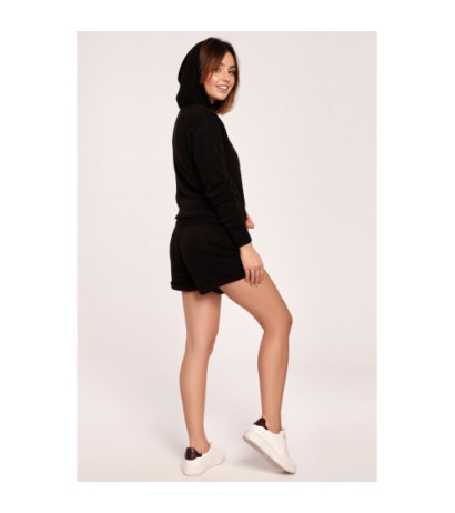 BK064 Sweater with hood and kangaroo pocket - black