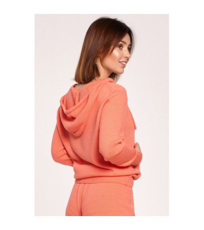 BK064 Sweater with hood and kangaroo pocket - coral