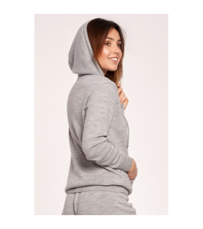 BK064 Sweater with hood and kangaroo pocket - gray