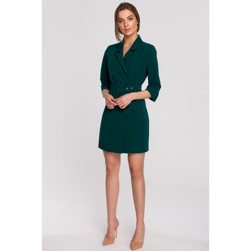 S254 Jacket dress with belt - green