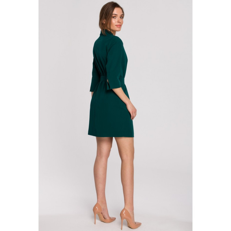 S254 Jacket dress with belt - green