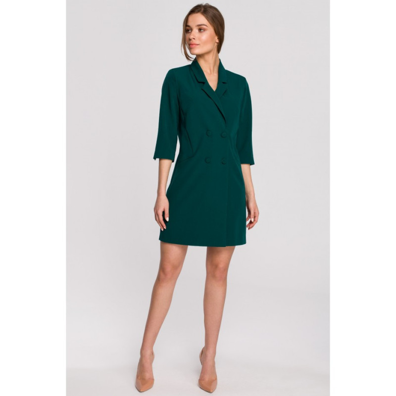 S254 Jacket dress with belt - green