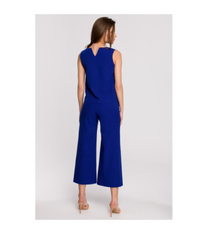 S256 Trousers with wide legs of 7/8 length - cornflower