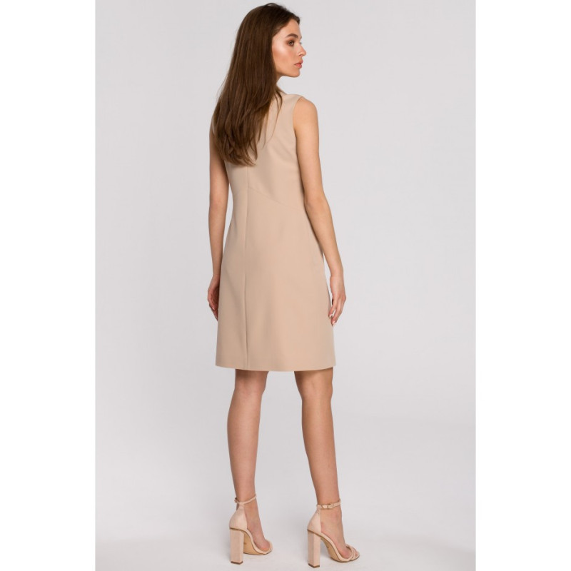 S258 Sleeveless jacket dress - beige