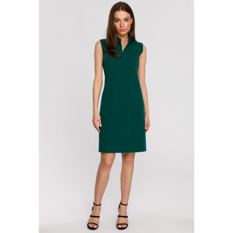 S258 Sleeveless jacket dress - green