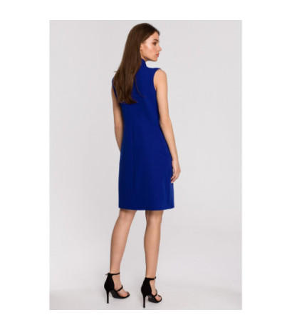 S258 Sleeveless jacket dress - cornflower blue