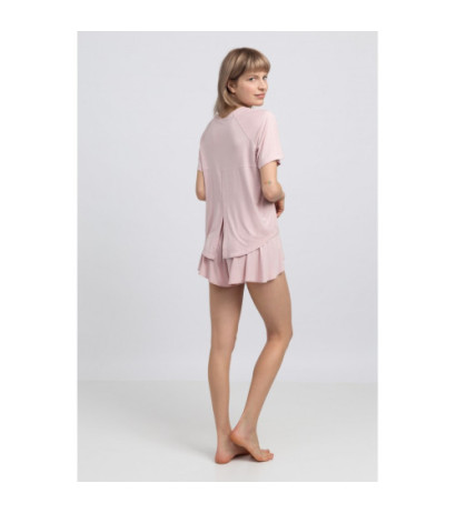 LA044 Viscose sleep blouse with slit - pink