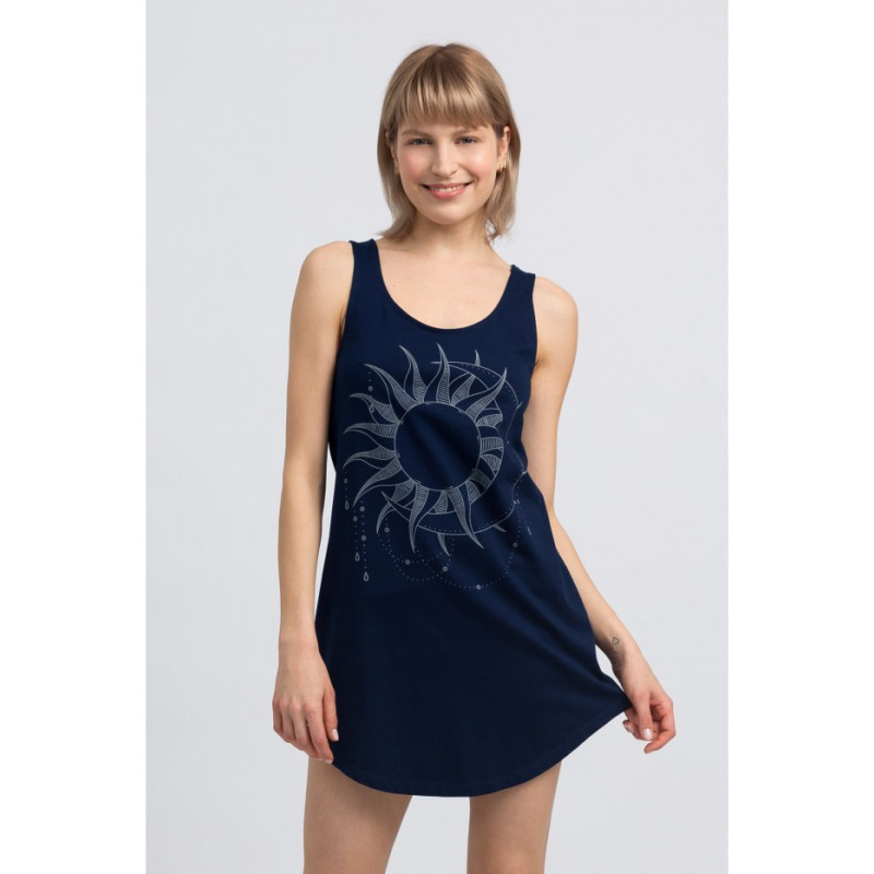 LA050 Cotton nightgown - navy blue