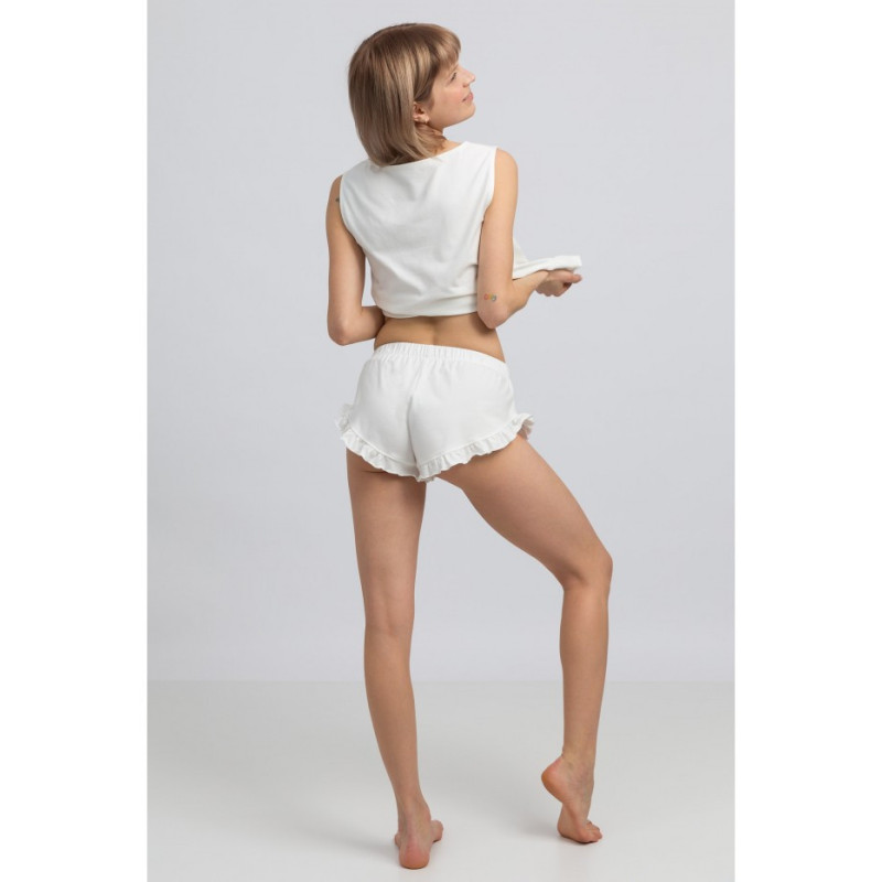 LA051 Cotton sleep shorts - ecru