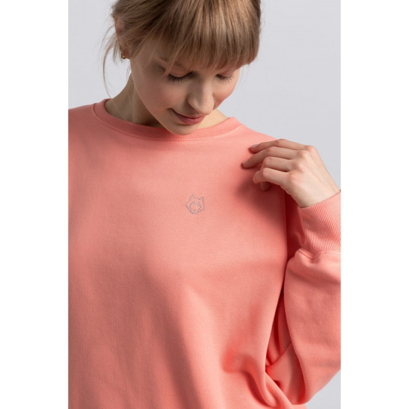 LA057 Sweatshirt with wolf - coral