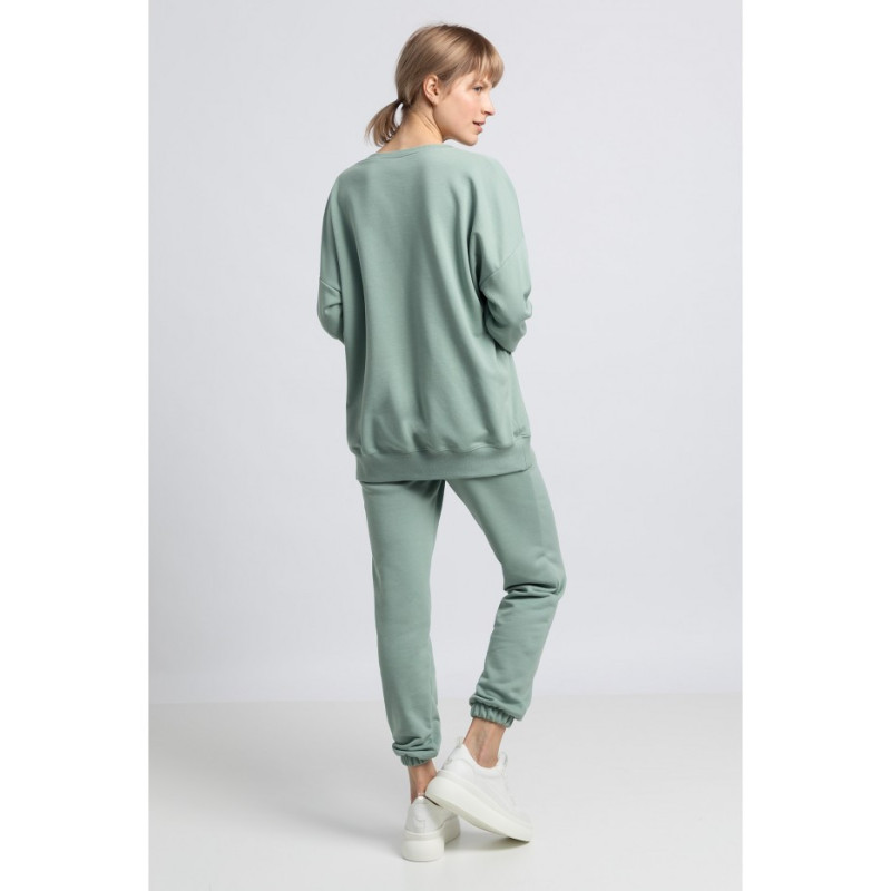 LA057 Sweatshirt with wolf - mint