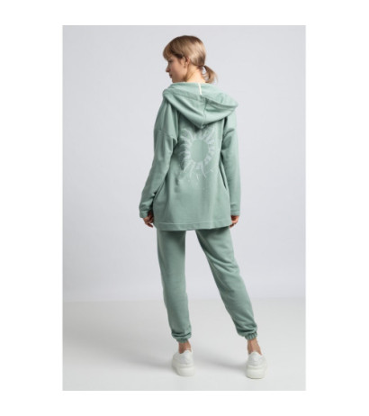 LA058 Unbuttoned hooded sweatshirt - mint