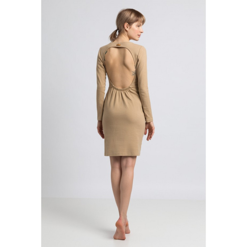 LA060 Dress with cutout on back - cappuccino