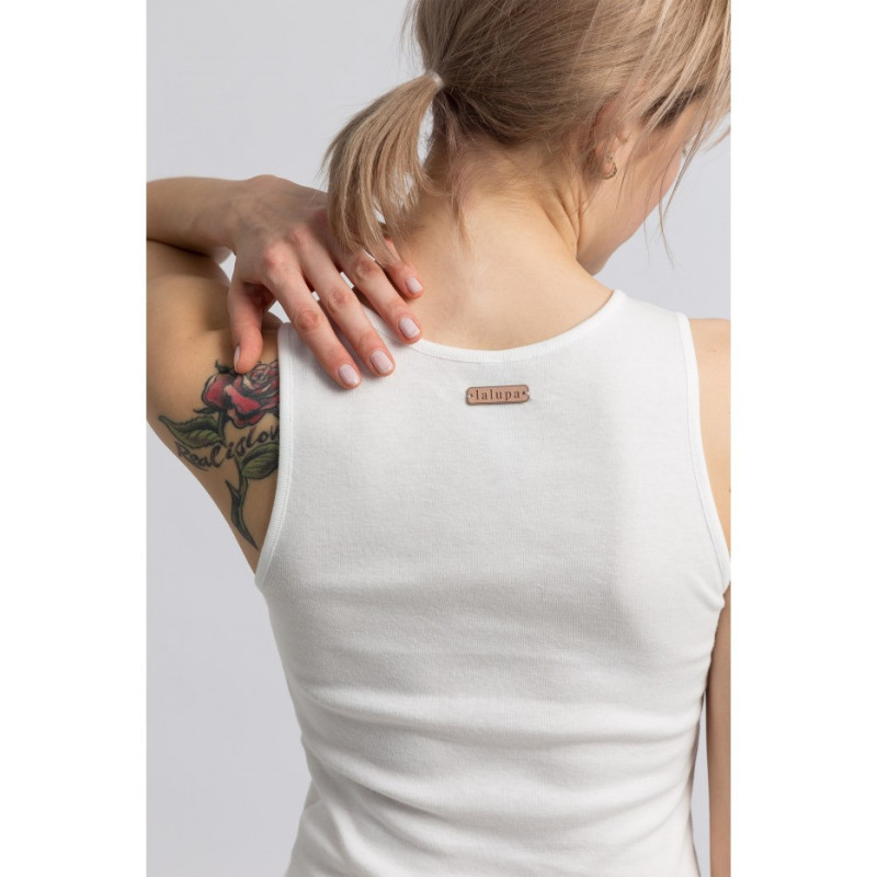 LA064 Cotton top with suspenders - white