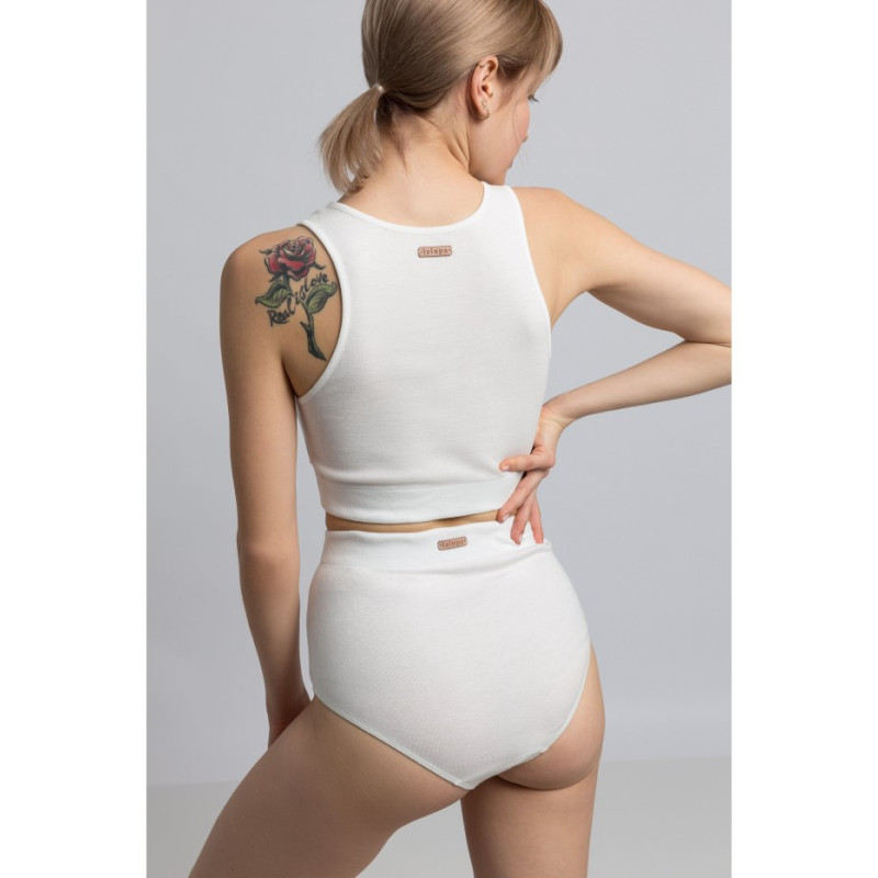 LA066 Cotton high-waisted panties - white