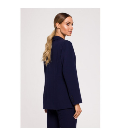 M602 Lined button-up jacket - navy blue