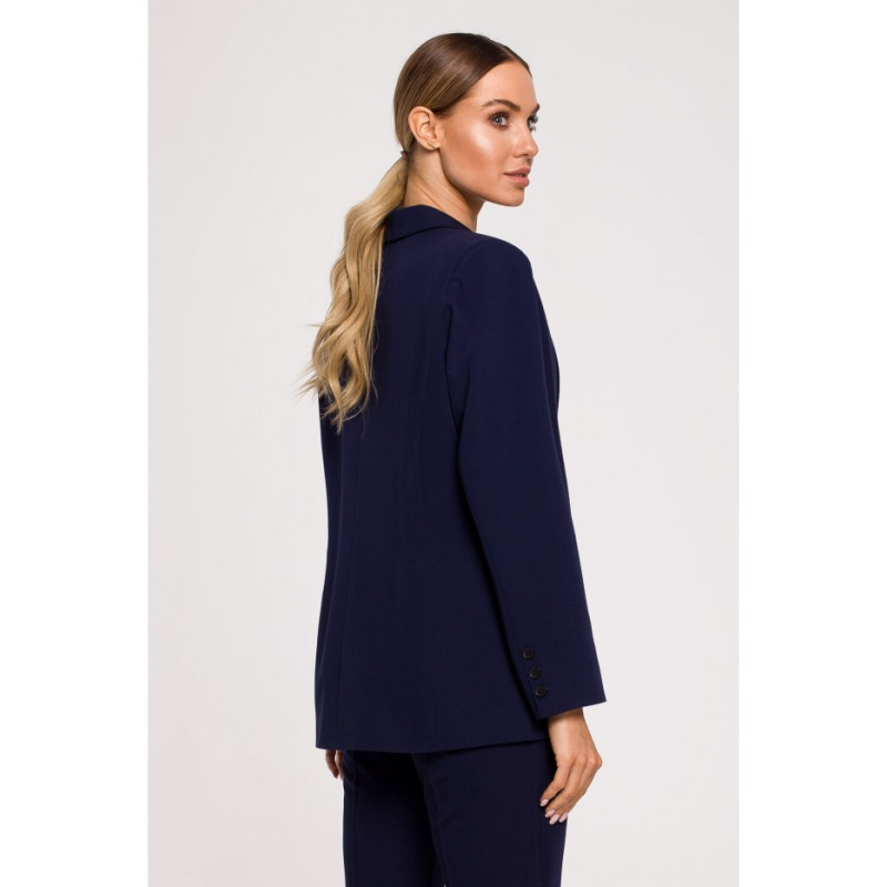 M602 Lined button-up jacket - navy blue