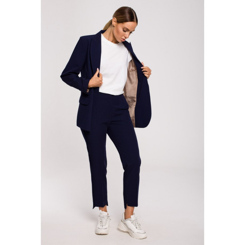 M602 Lined button-up jacket - navy blue