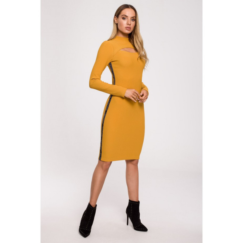 M606 Midi dress with teardrop - mustard